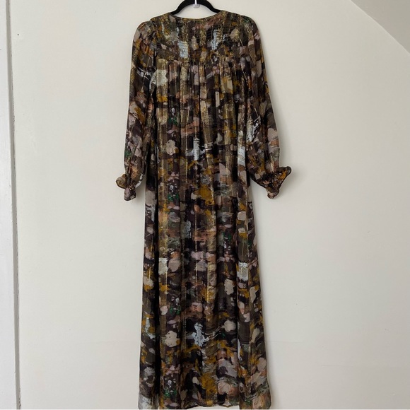 Anthropologie Blair Shimmer Maxi Dress size Small Multicoloured Long Sleeve - Picture 9 of 11